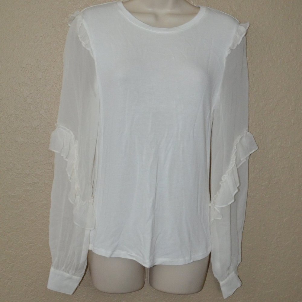 NWT $198 Sz XS Generation Love Joni Sheer Long Sleeve Knit Top Blouse